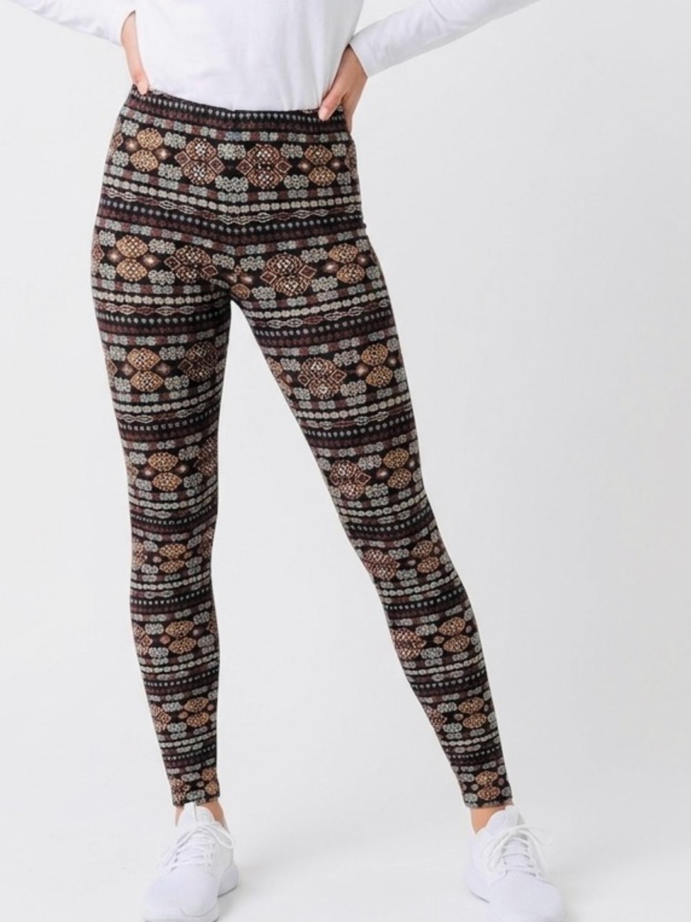 NEW MIX Bohemian Tribal Printed High Waisted Leggings w Elastic Waist